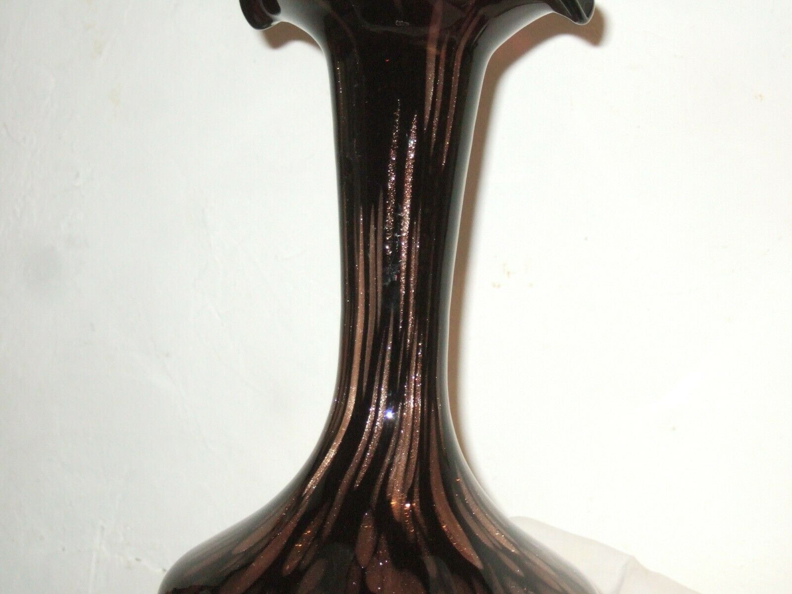 Aventurine glass inclusion vase