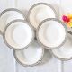 Ensemble de 6 assiettes creuses, Digoin Sarreguemines, modèle Valence