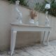 Console with a weathered grey cotton base, top in bleached walnut.