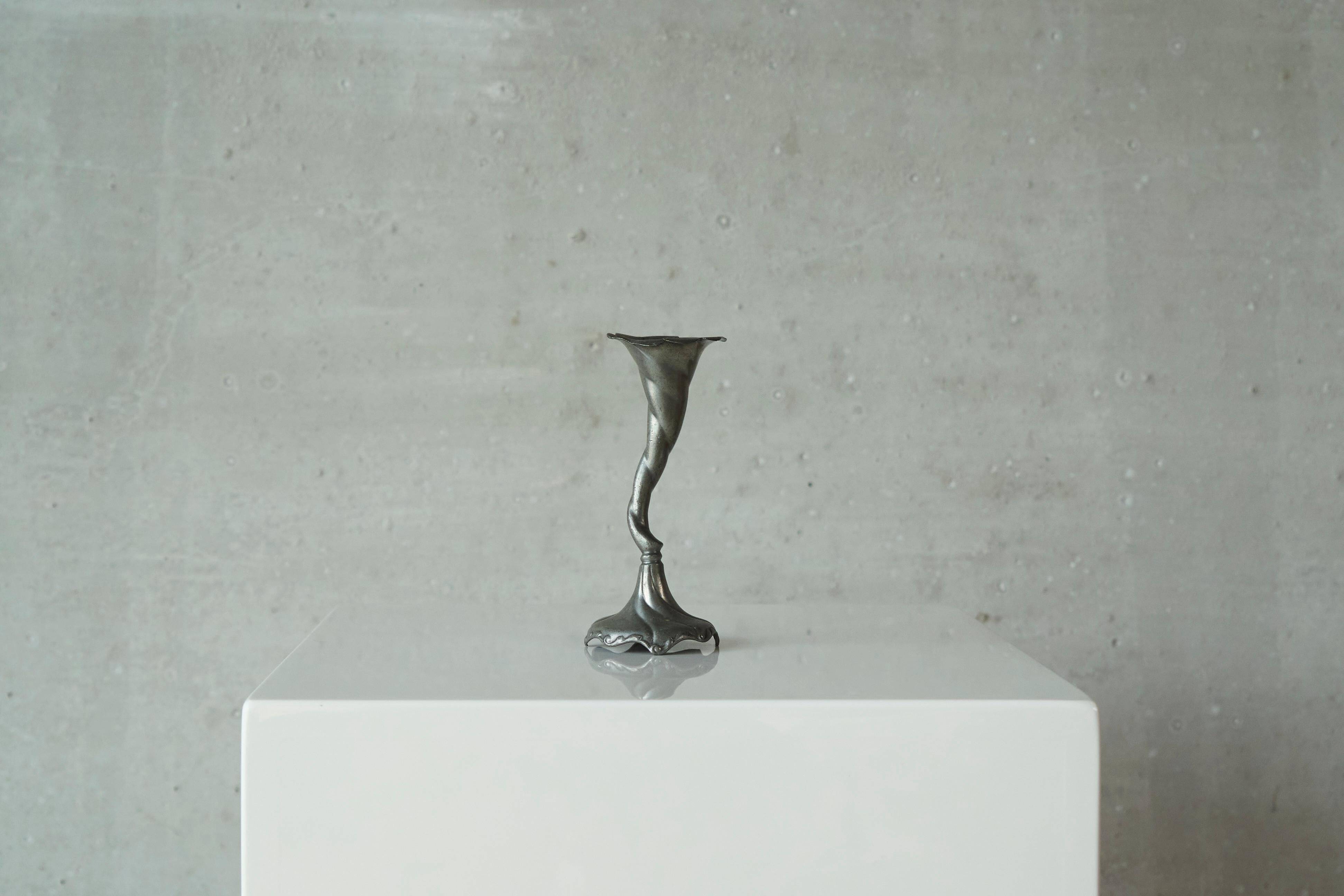 Art Nouveau chandelier sculptural in tin around 1900
