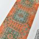 Tapis de couloir vintage antique orange corail, 74 x 334 cm