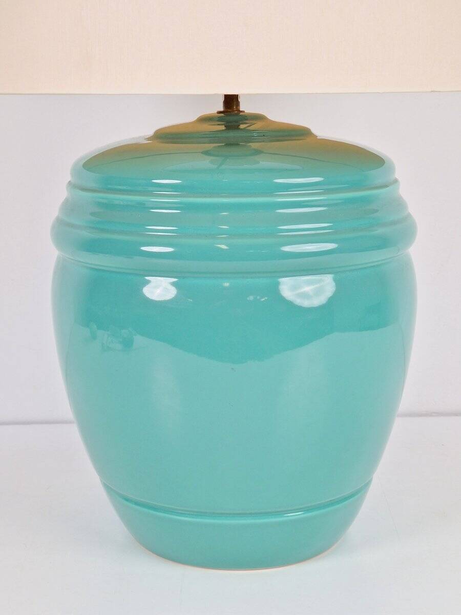 Table Lamp in Mint Porcelain from Laura Ashley, 1980s
