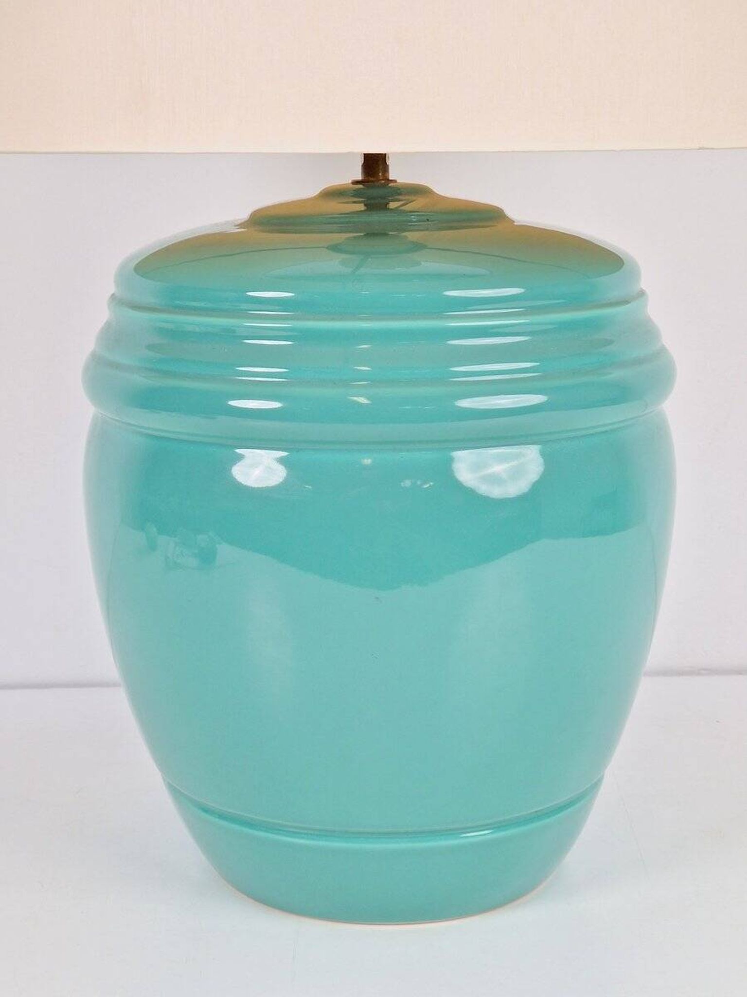 Table Lamp in Mint Porcelain from Laura Ashley, 1980s