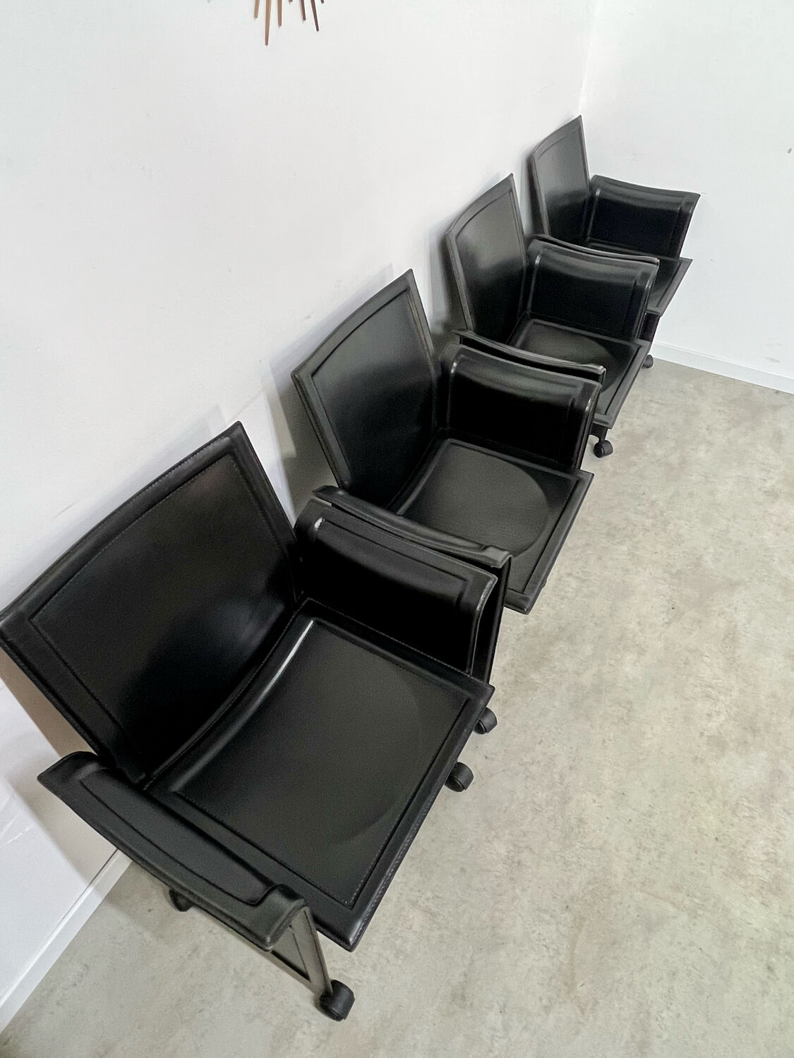 Lot 4 old armchairs "Korium" by Tito Agnoli for Matteo Grassi 1980