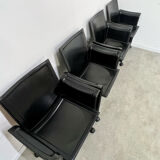 Lot 4 old armchairs "Korium" by Tito Agnoli for Matteo Grassi 1980