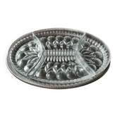 Plat  metal à compartiments  cristal