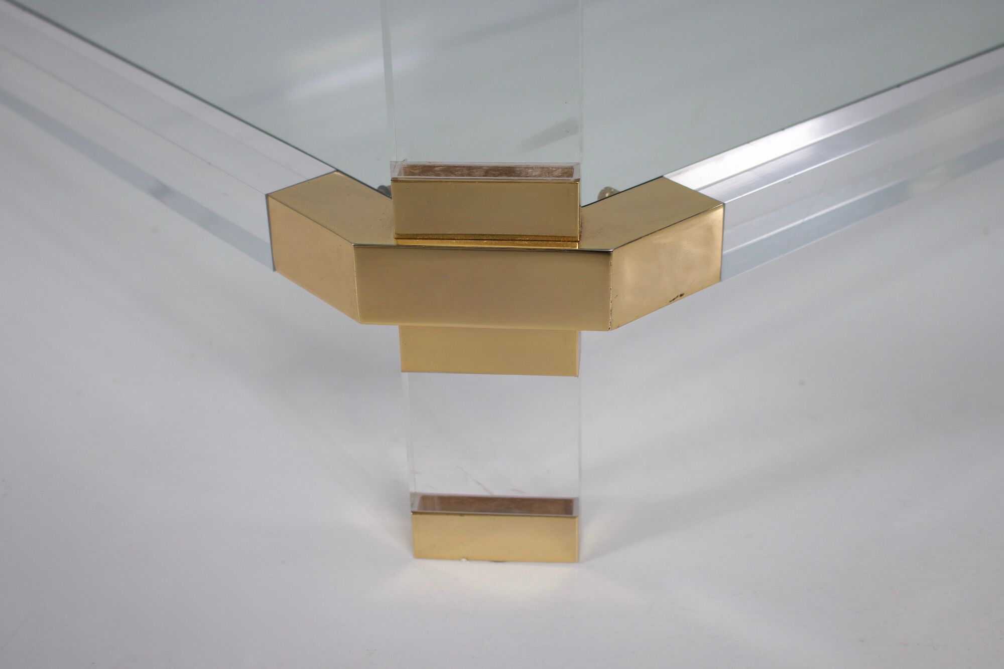 Charles Hollis Jones: Plexiglass & Brass coffee table