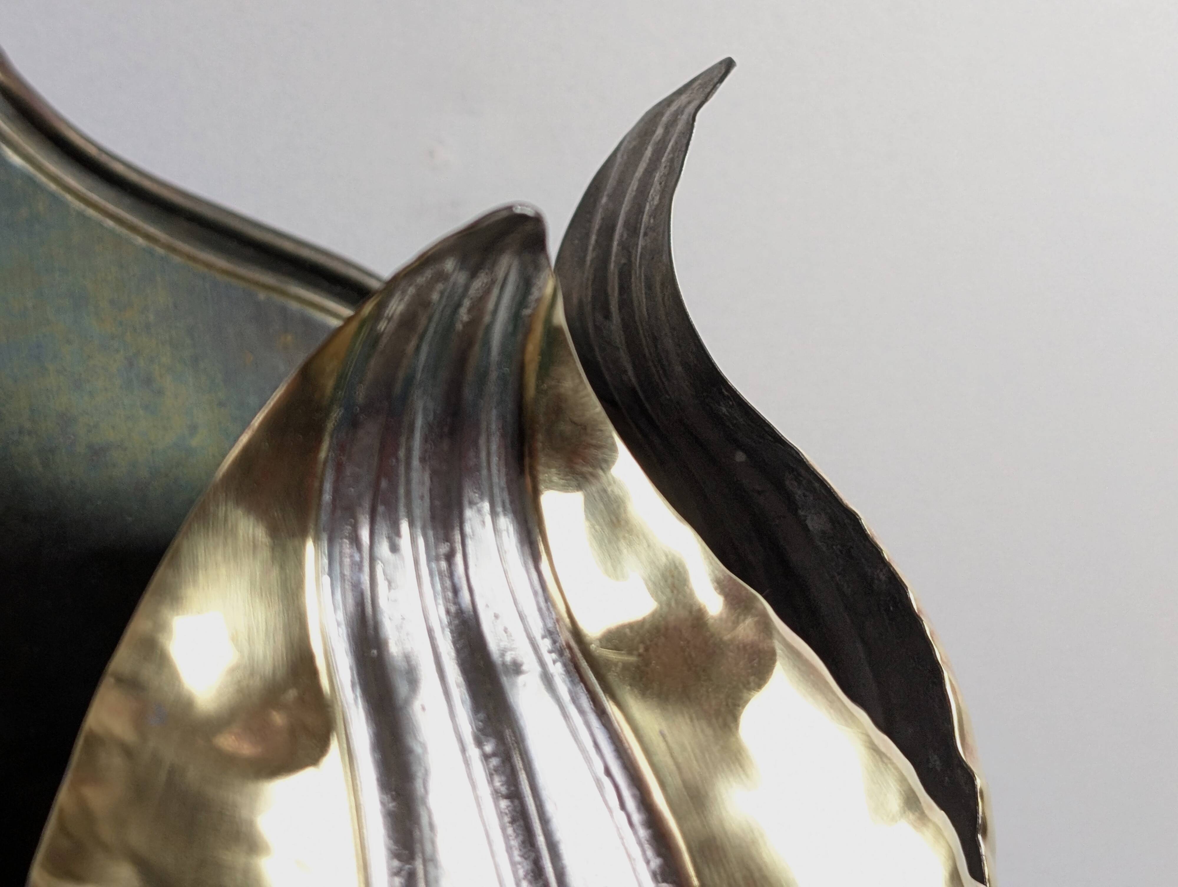 70' brass lotus wall light