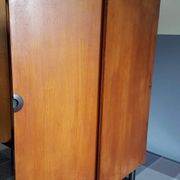 vintage color black metal feet teak wooden Shoe cabinet