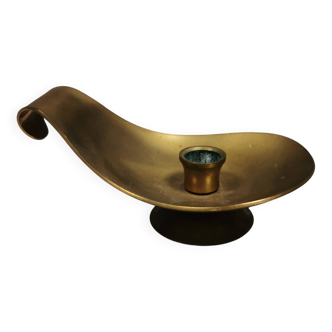 Brass candlestick for a single candle