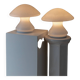 Set of 2 mushroom table lamps with silver details - vintage Murano glass - Space Age design - 1970s