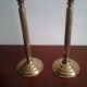 Pair of b-shaped brass legs in the shape of a column