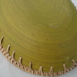Flat oval wooden and wicker