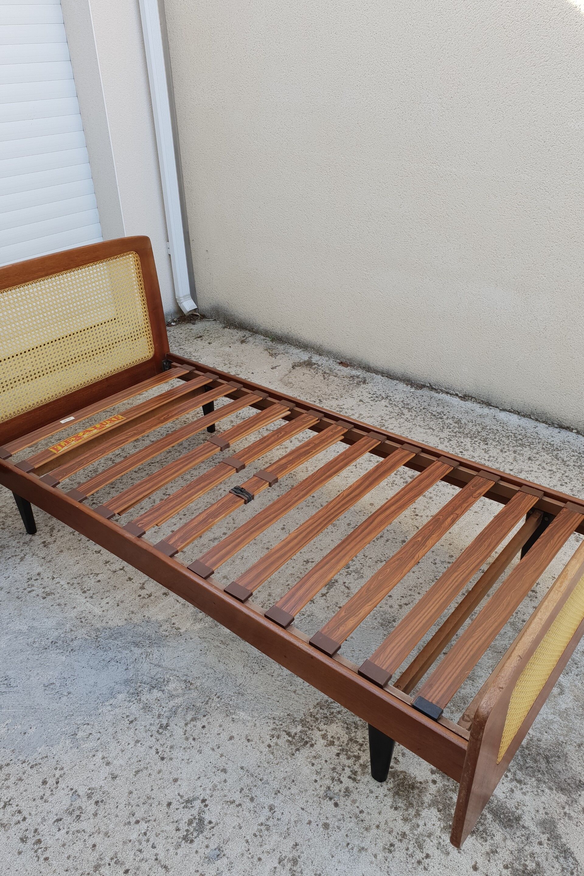 Roger Landault mahogany bed 1950