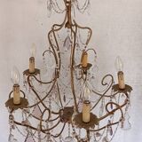 Chandelier with colored tassels