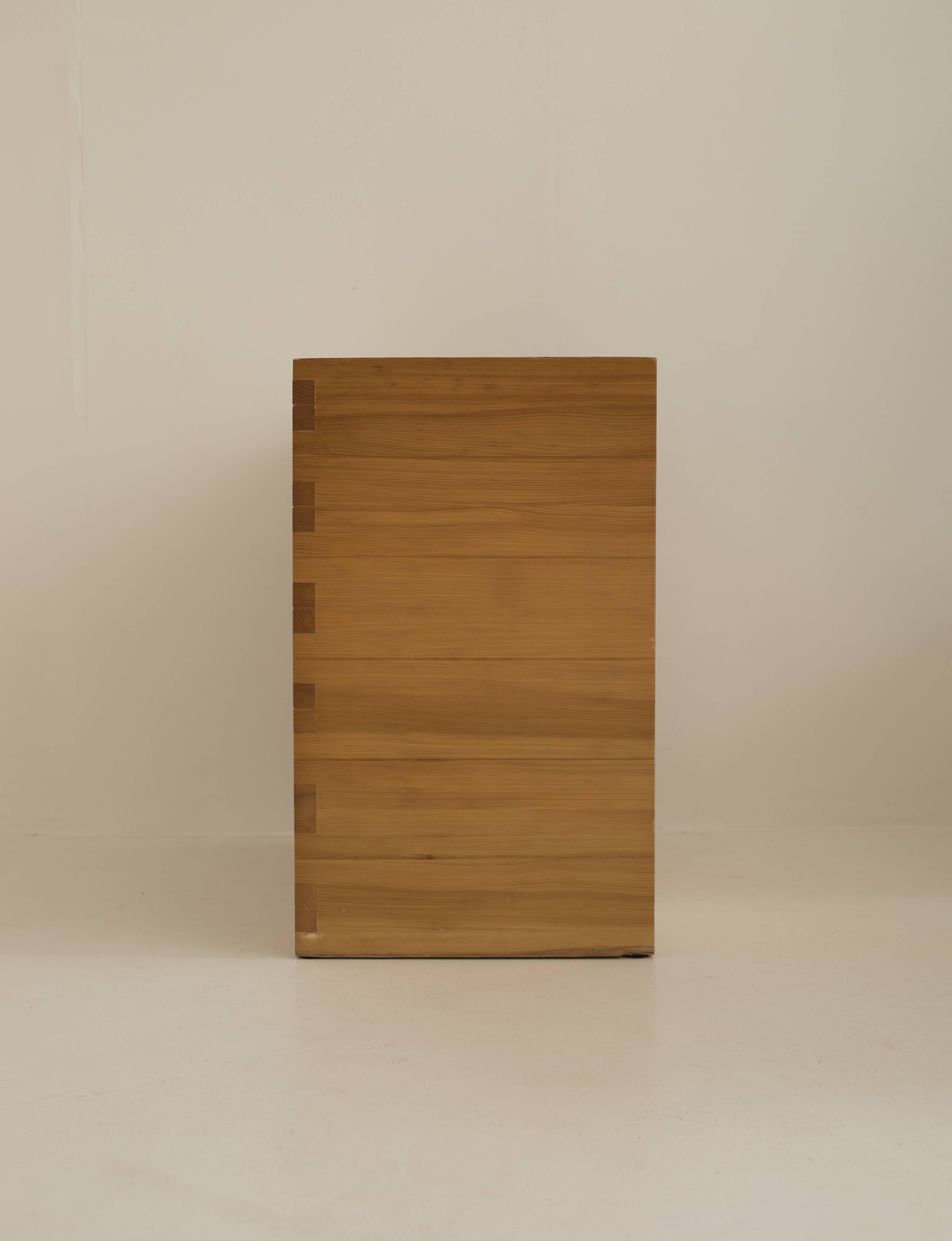 Large chest Maison Regain in solid pine Vintage Circa 1975