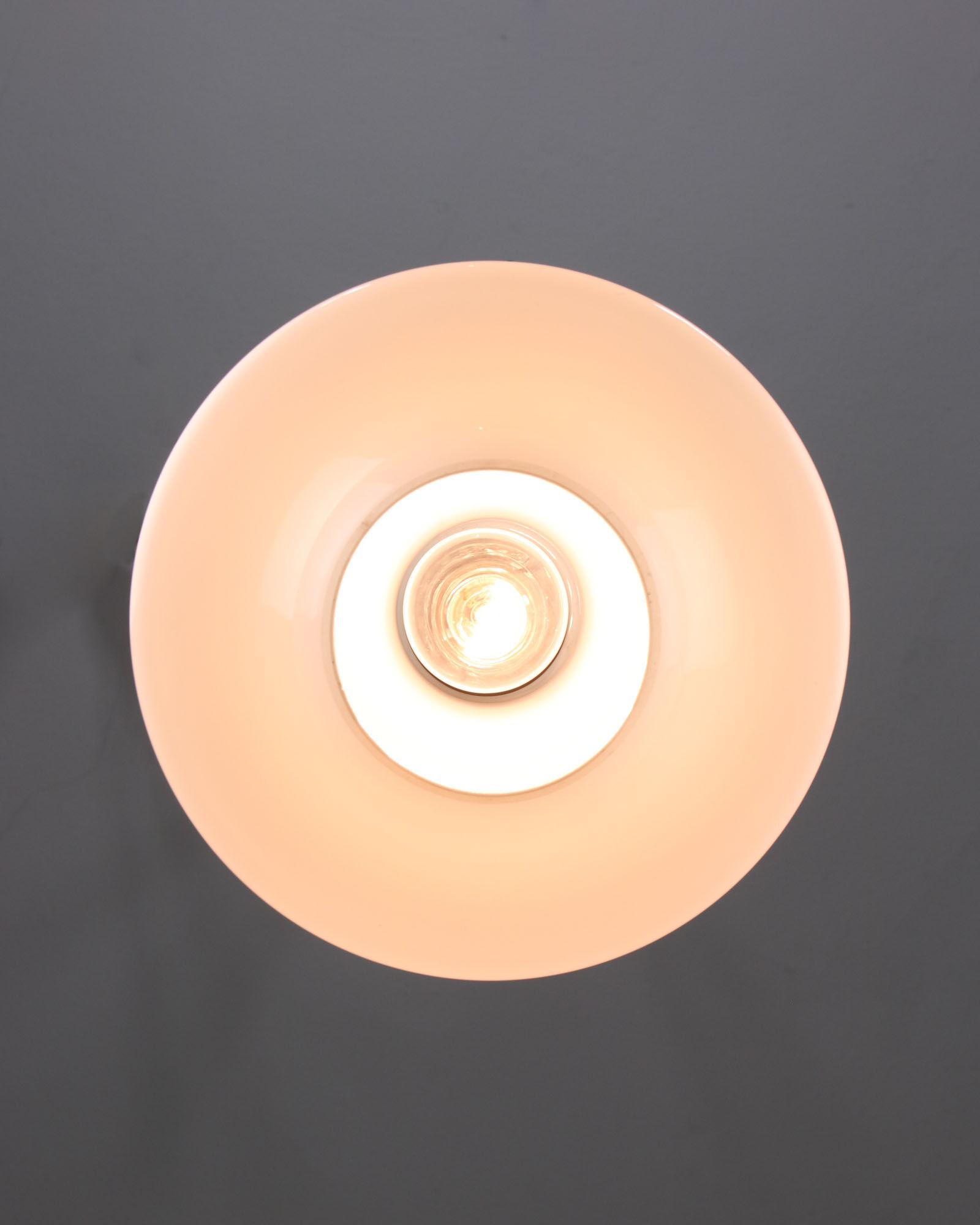 Mid-century white & brass pendant lamp