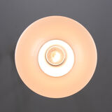 Mid-century white & brass pendant lamp