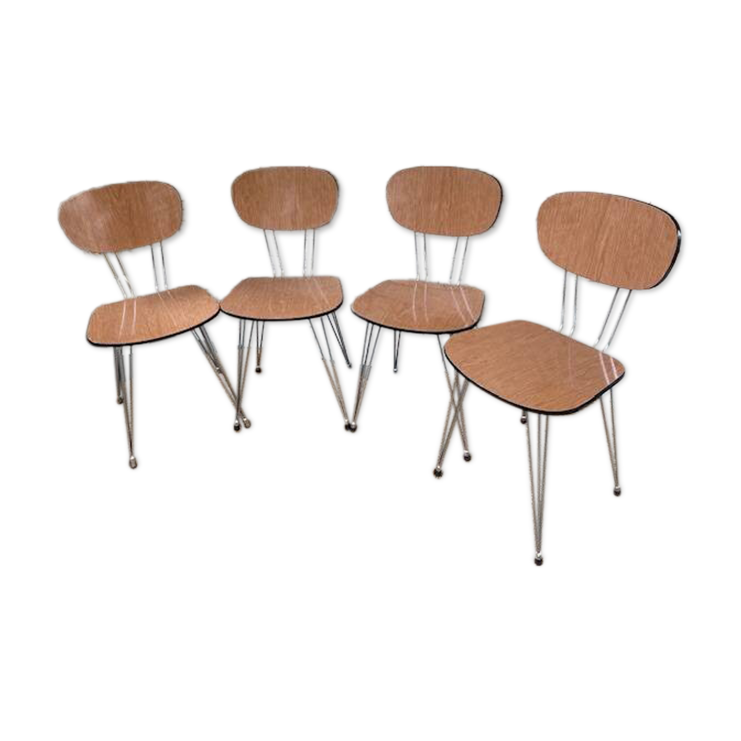 Vintage formica chairs with eiffel compass legs