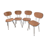 4 chaises vintage en formica pieds Eiffel compas