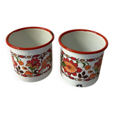 2 mugs en tôle vintage