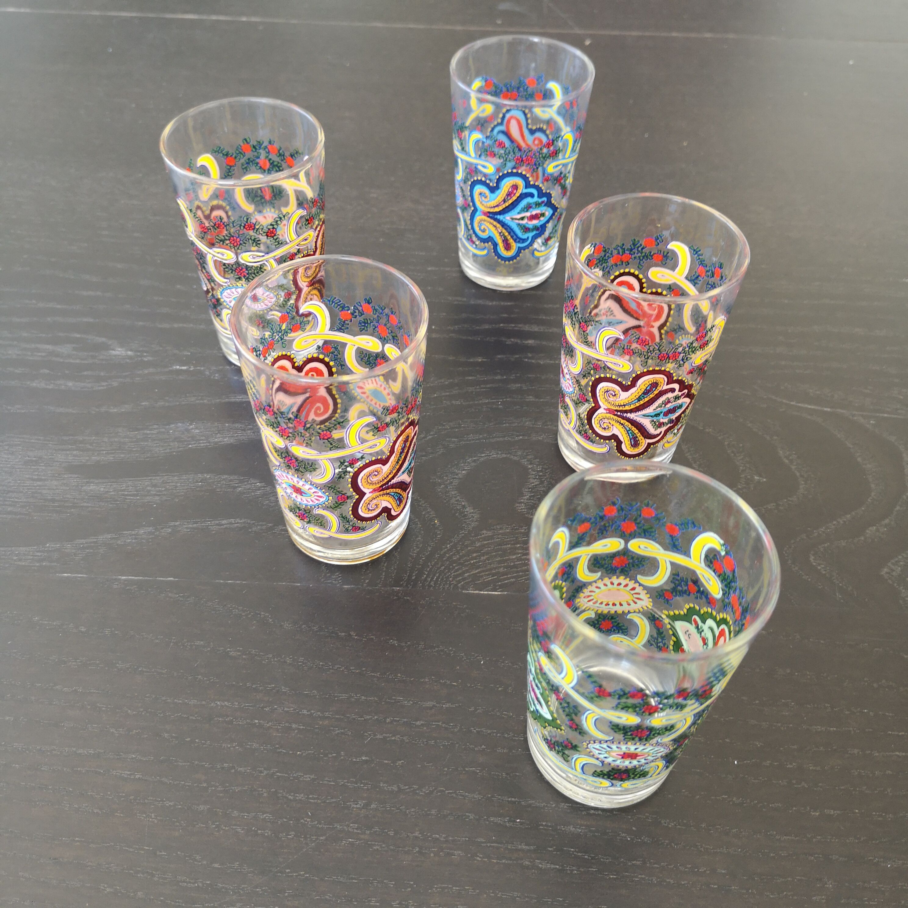 5 tea glasses ancie'