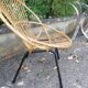 2 Rattan shell armchairs and metal legs