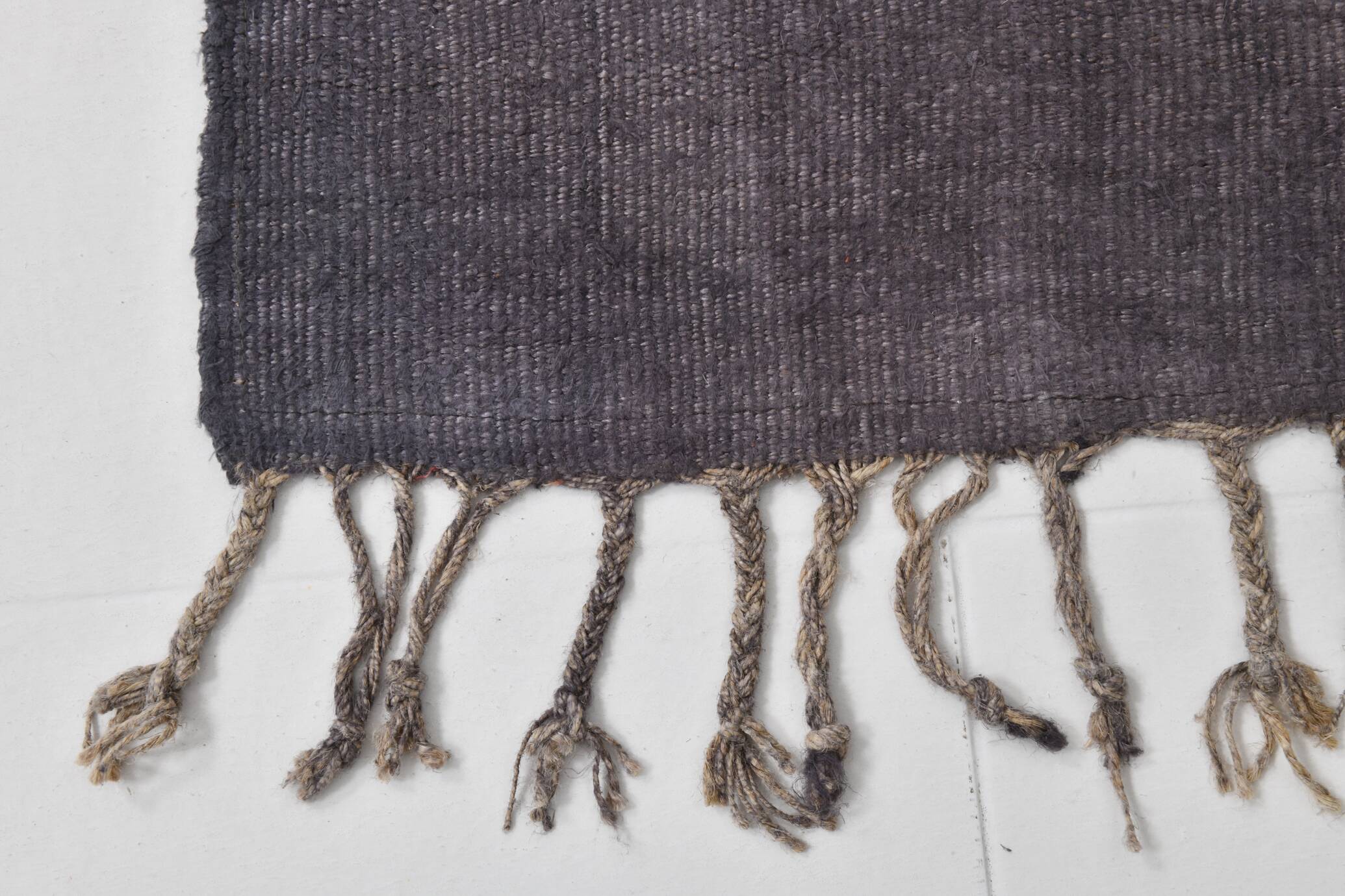 Tapis kilim turc gris 2x8 pour couloir, 56x244 cm