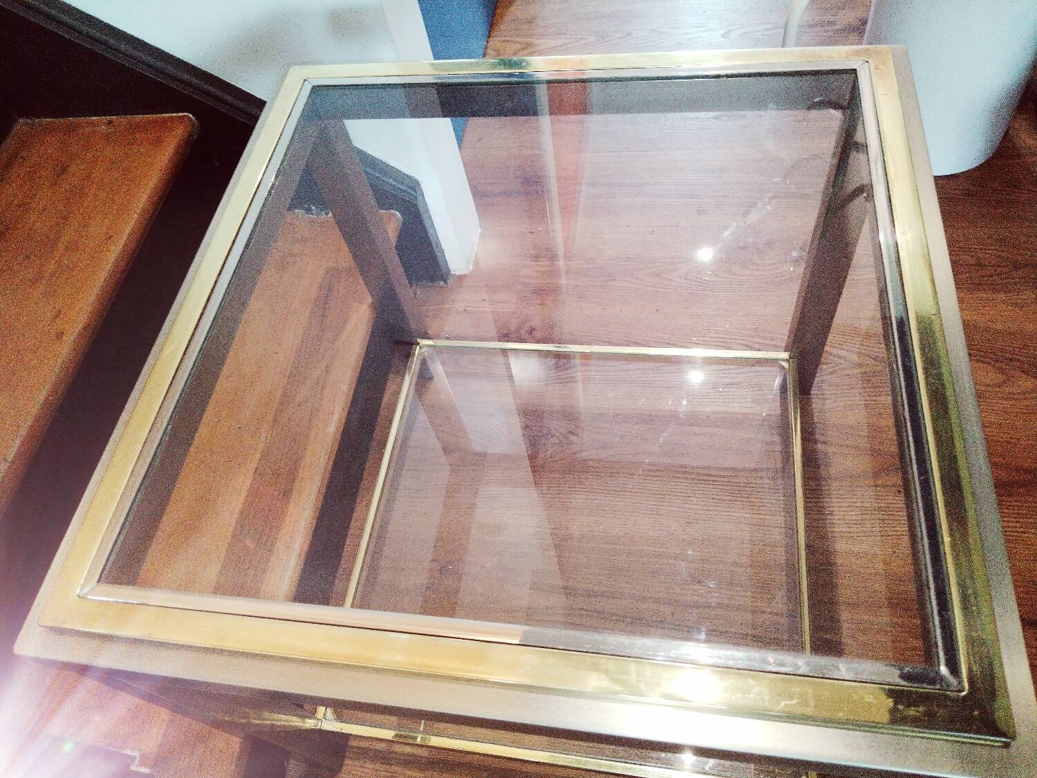 Belgo Chrom brass side table, 1980