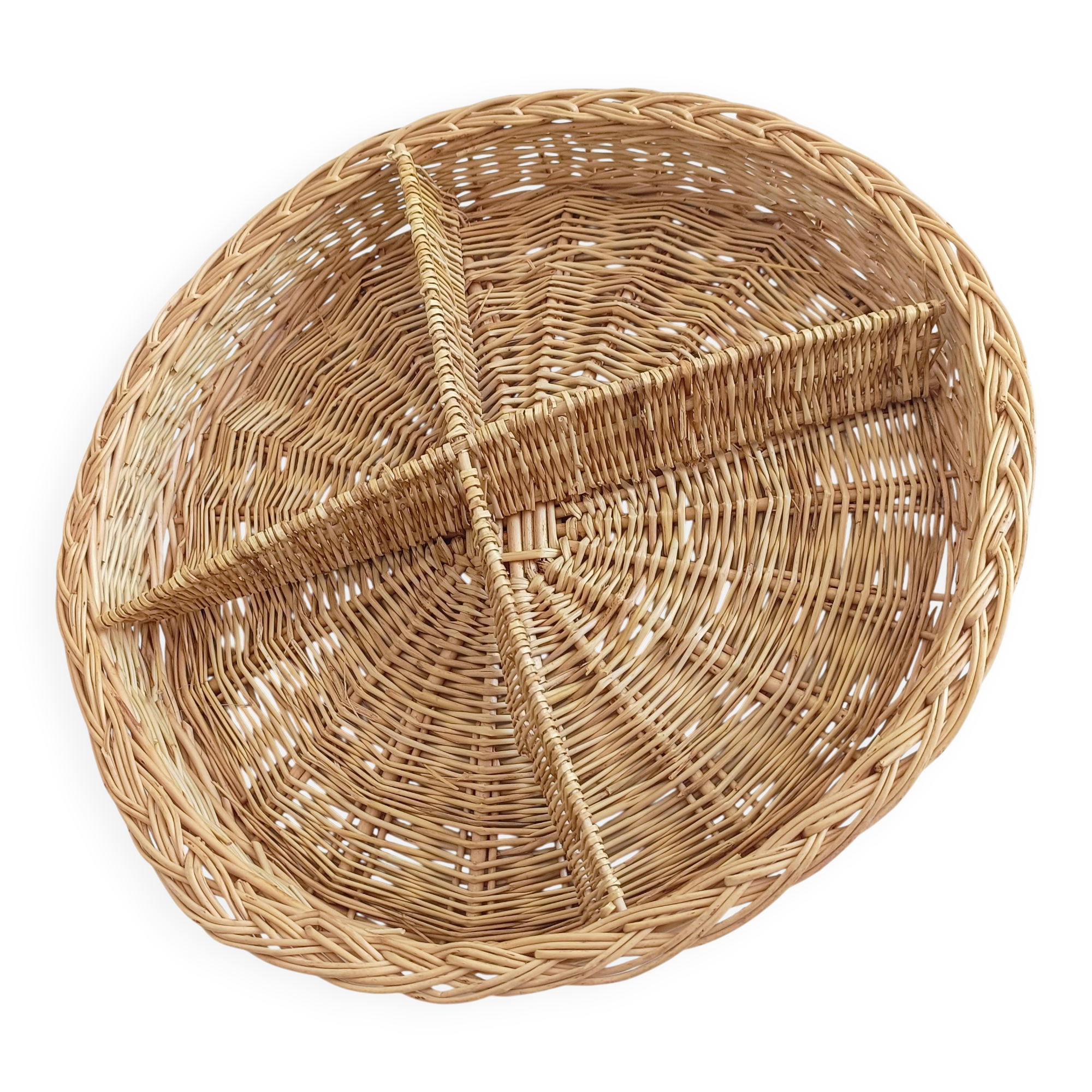 Rustic French Provence Wicker Basket Centerpiece / Vide-Poche – Mid 20th Century
