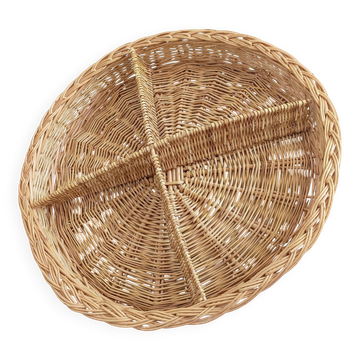 Rustic French Provence Wicker Basket Centerpiece / Vide-Poche – Mid 20th Century