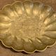 Empty small flat pocket in chiseled brass vintage floral pattern