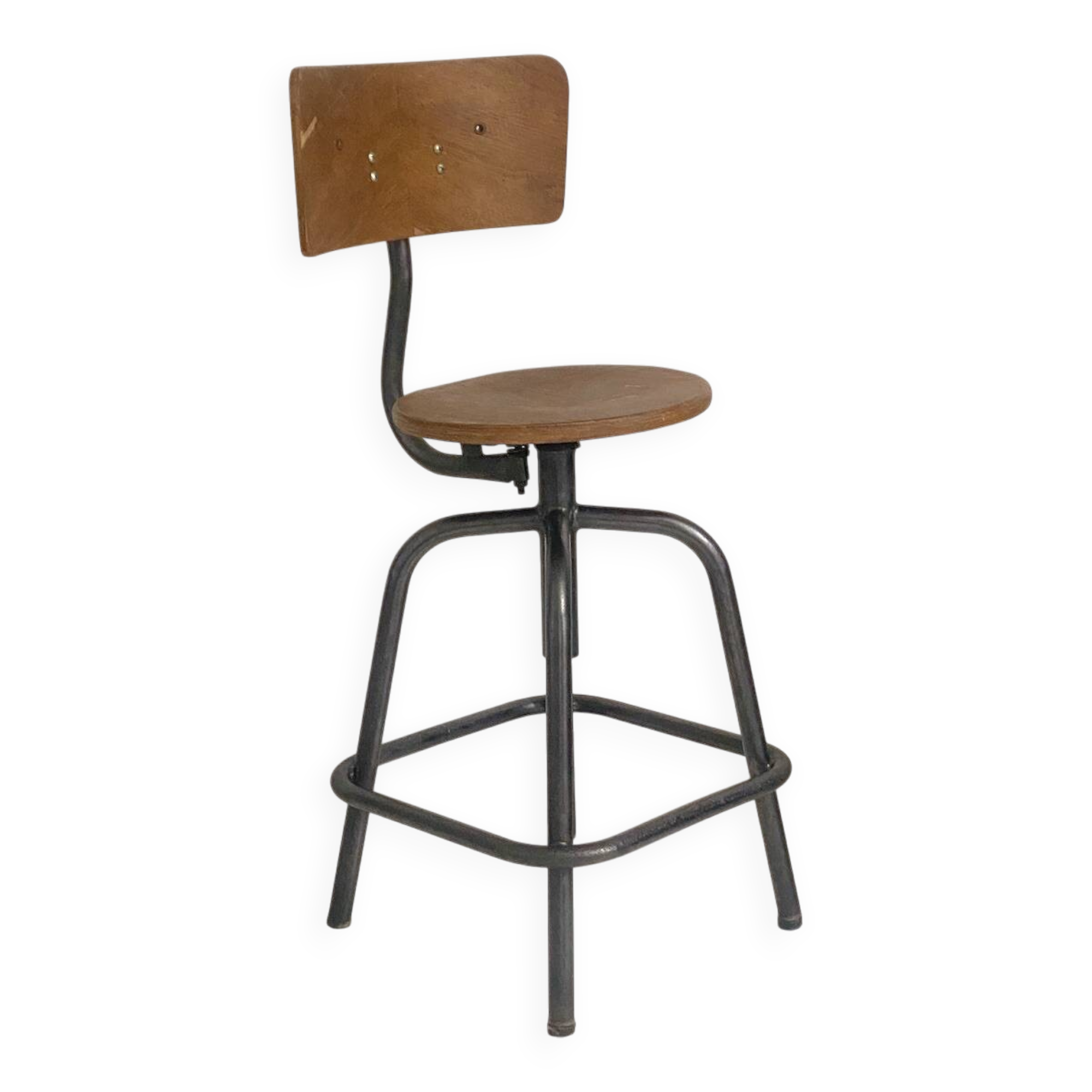 Industrial high stool, adjustable height