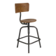 Tabouret haut industriel hauteur réglable