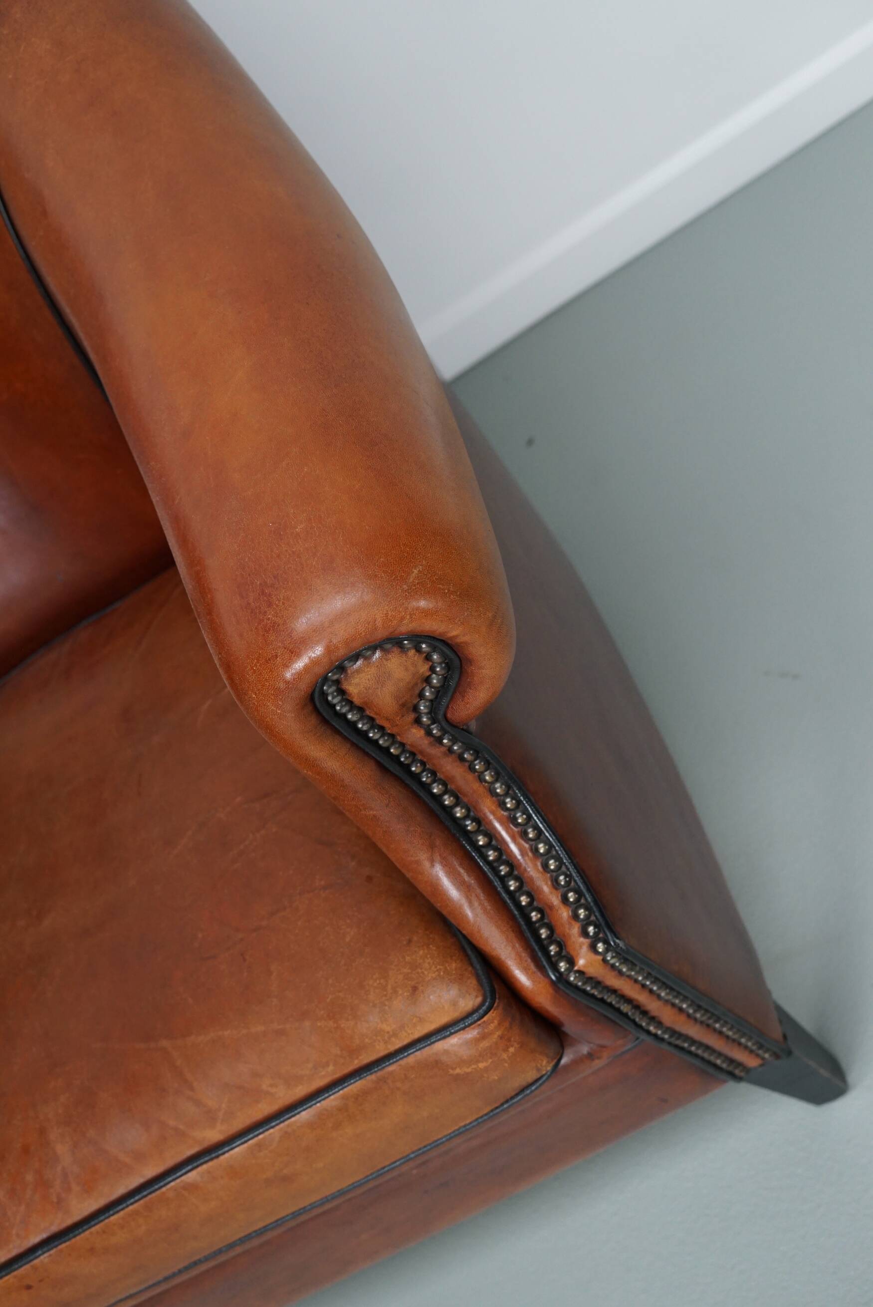 Vintage Dutch Cognac Colored Leather Club Chair