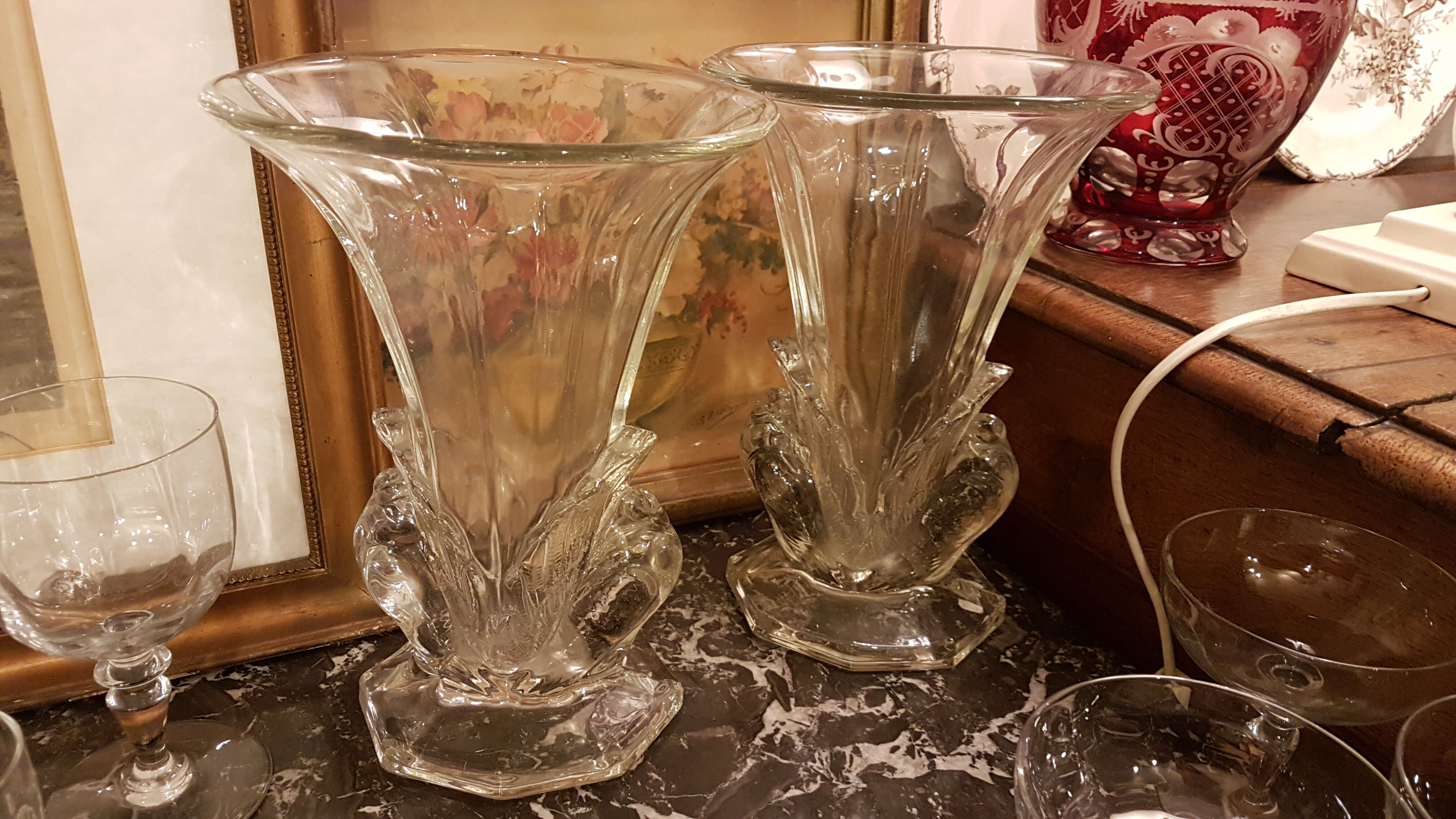 Pair of vases molded Crystal