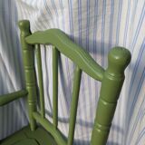 Green children's chair in turned wood