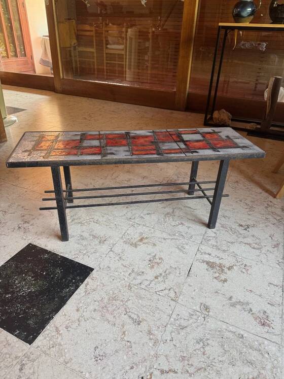 Glazed lava coffee table – Jean & Robert Cloutier – Circa 1960