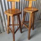 Pair of brutalist barstools