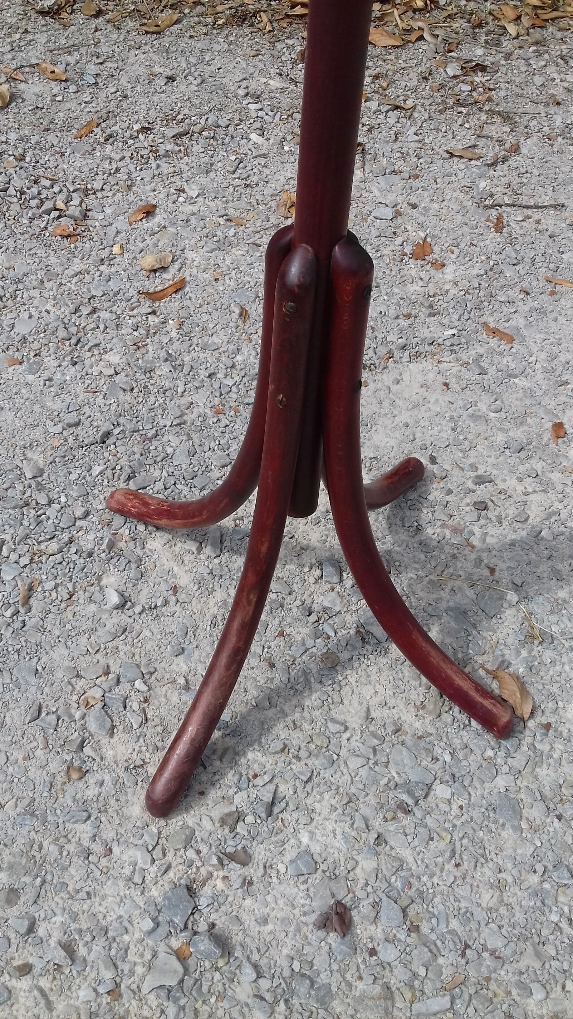 Wooden coat rack 5 vintage hooks