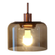Design Italian Smoked Glass and Bronzed Pendant