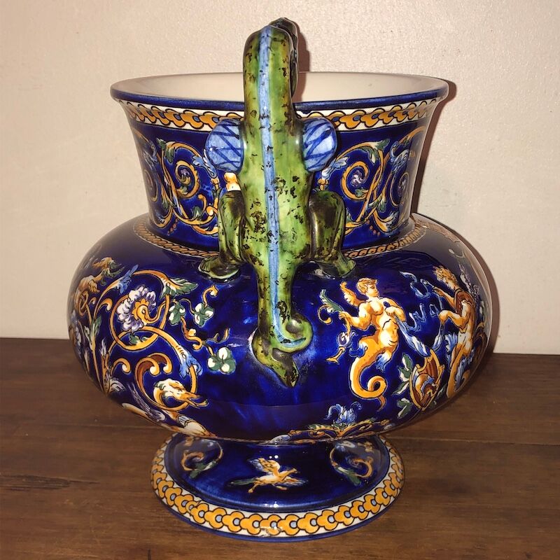 Big vase gien dragon coves blue renaissance décor