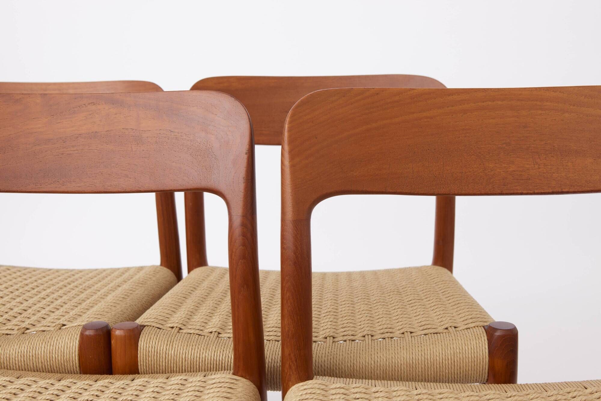 Set of 4 teak chairs by Niels Otto Moller model 75 for JL Moller