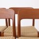 Set of 4 teak chairs by Niels Otto Moller model 75 for JL Moller