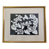 Screenprint after Jean Dubuffet framed under glass 26 cm by 32 cm