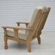 Années 1970, fauteuil danois, laine d'ameublement, bois de chêne massif.