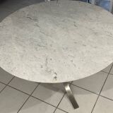 Table à manger marbre blanc de Carrare vintage 1970