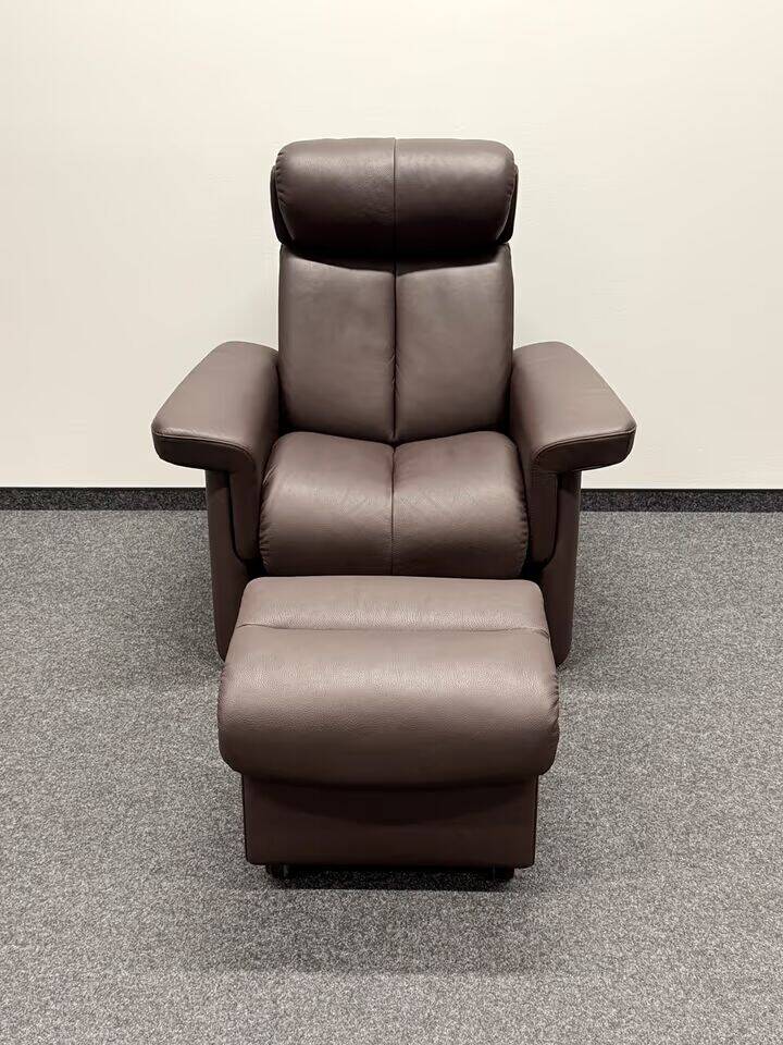 Magic-Ekornes Stressless Chair with Ottoman -Brown Leather