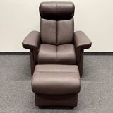 Magic-Ekornes Stressless Chair with Ottoman -Brown Leather