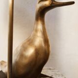 Lamp with brass duck